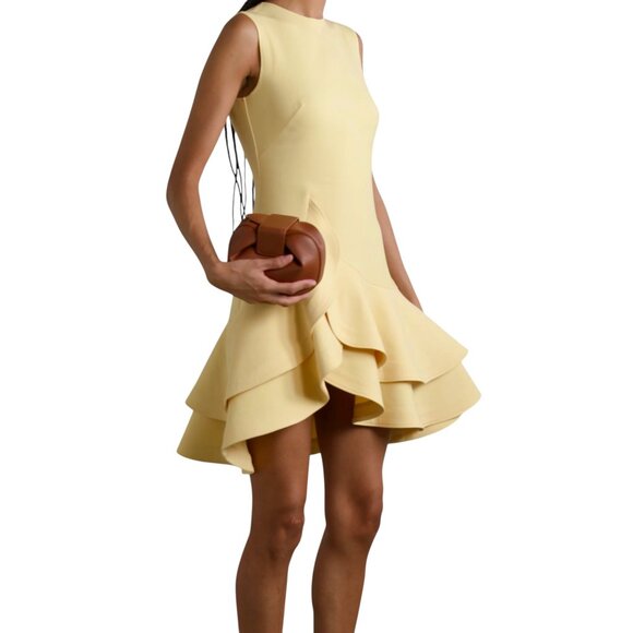 OSCAR DE LA RENTA Ruffled wool-blend crepe mini dress Size XS/S NEW - Picture 7 of 15